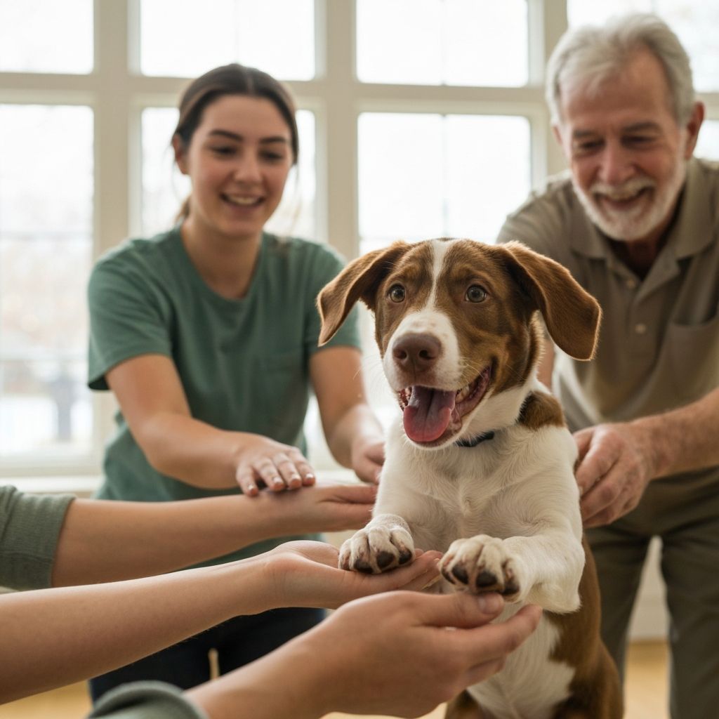 New puppy being welcomed at Carlson Canine Camp