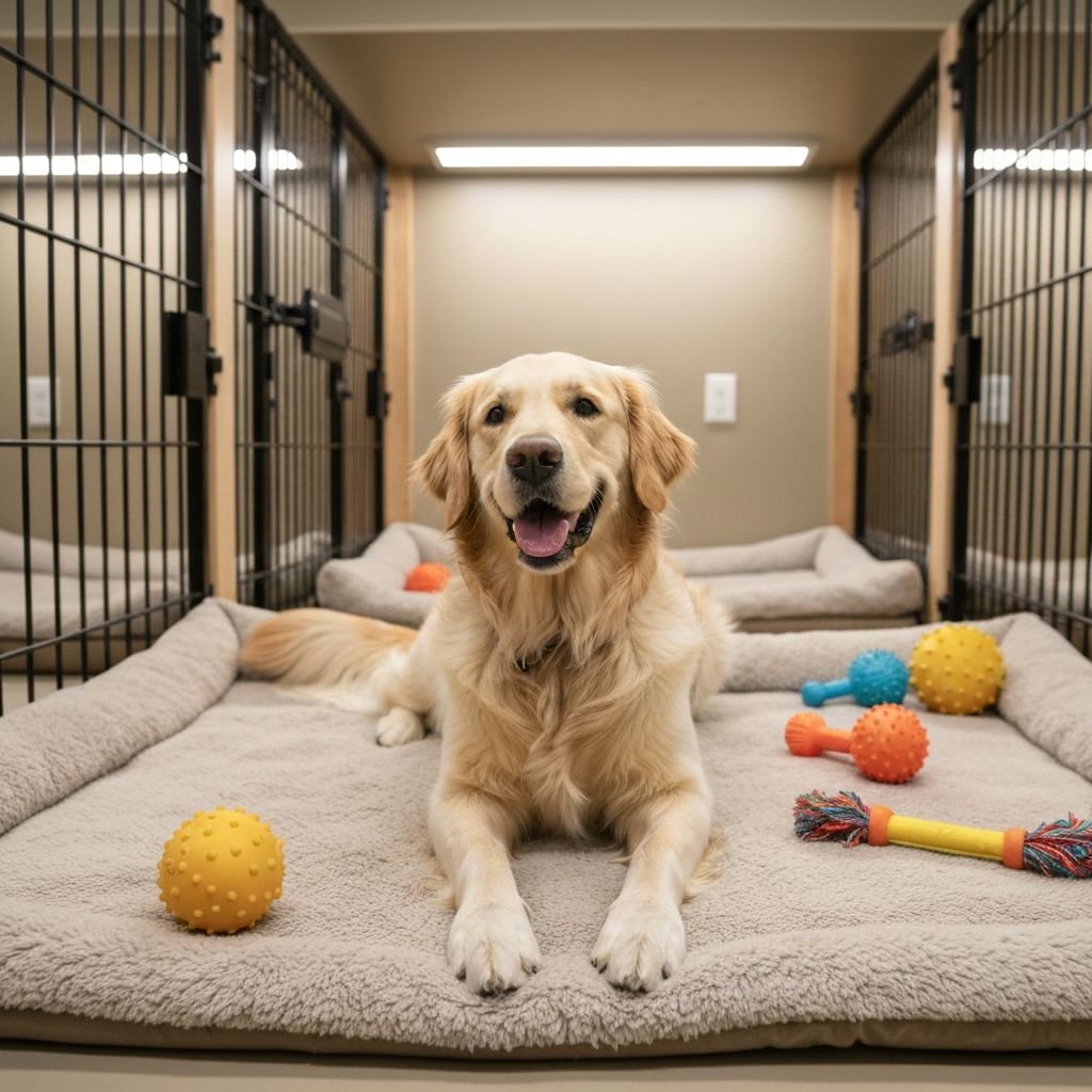 Dog enjoying boarding and training